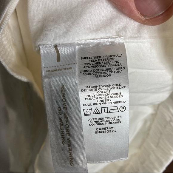 NWT Loft ivory button front skirt linen blend size small - Picture 8 of 9